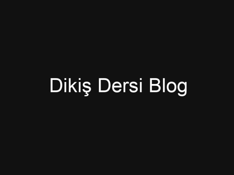 Dikiş Dersi Blog